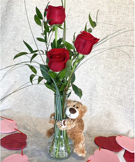 Pretty Little Rosebuds with Teddy Bear