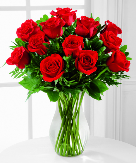 Dozen Roses in a Vase - Valentine's Day Flowers - Boesen the florist - Des  Moines - Iowa