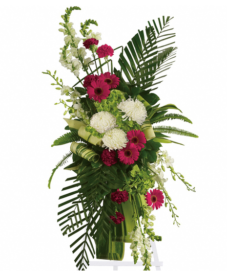 Gerbera and Palms Spray