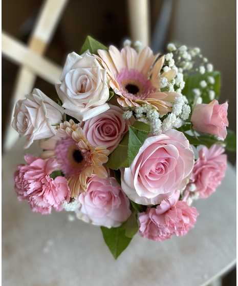Pretty in Pink Corsage and Hand Bouquet