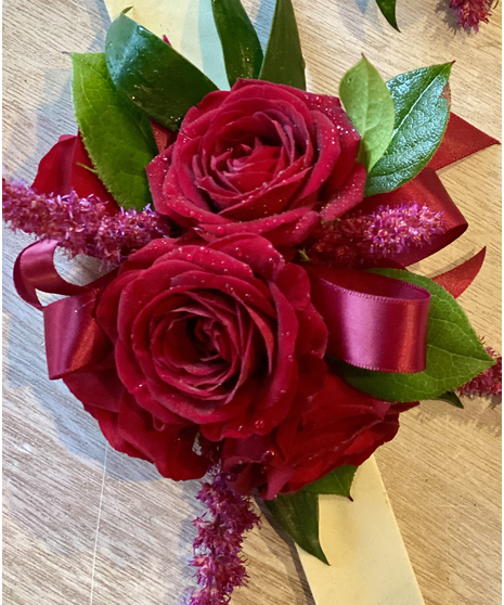 Red Spray Rose Corsage