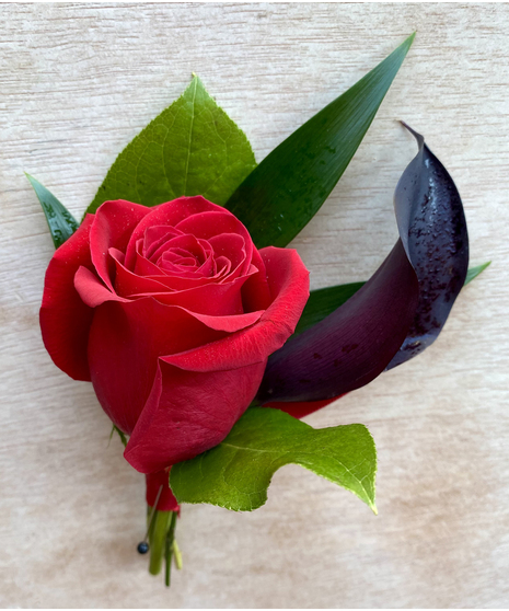 Rose and Calla Boutonniere