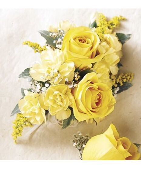 Yellow Mix Corsage and Boutonnire