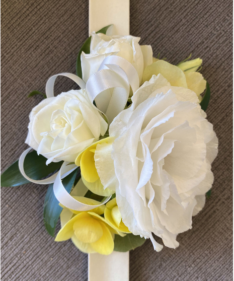 White & Yellow Corsage or Boutonniere